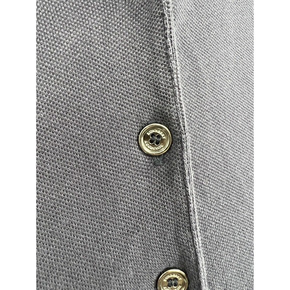 Burberry London Polo Shirt Blue Size Medium Subtle Plaid Collar Buttons Fitted - Picture 2 of 10